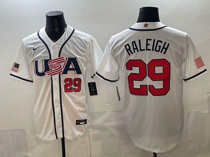 Men 2026 World Cub USA #29 Raleigh White Game Nike MLB Jersey style 004->->MLB Jersey